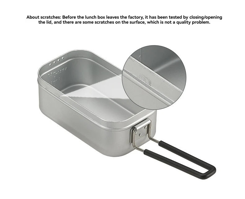 CAMPINGMOON S-2013 Aluminum Oxide Portable Lunch Box, Open Flame Heated OutdoorPicnic Camping Lunch Box, Aluminum Lunch Box