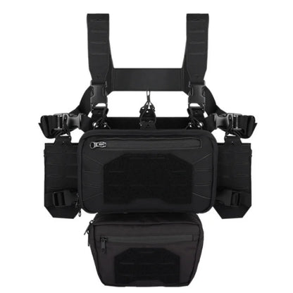 YAKEDA Tactical Chest Mini Rig Vest with Magazine Pouch Adjustable Detachable Laser-cutting Molle Modular Chest Vest