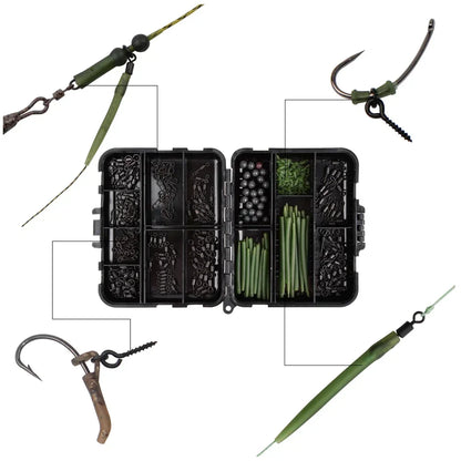 Articulos De Pesca Carp Fishing Tackle Kit Anti Tangle Sleeves Hook Stop Beads Swivels All for Fishing Goods Accessories