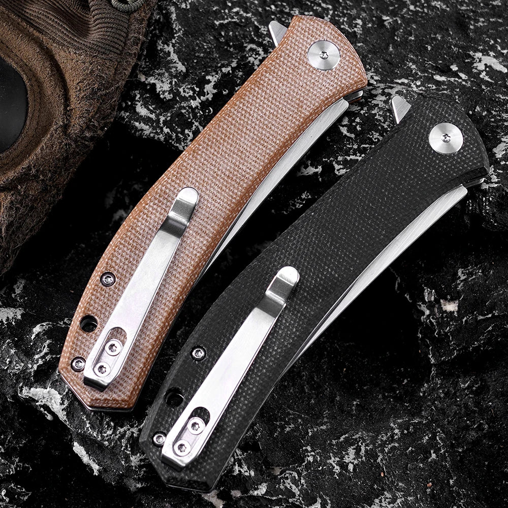 FREETIGER 2025 New Pocket Knife D2 Blade Micarta Folding Knife for Outdoor Camping Tactical Hunting Survival Knives EDC Tools