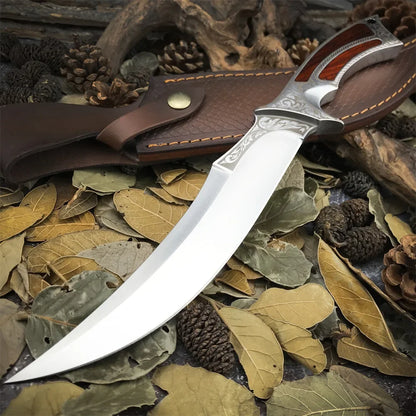 Heavy Duty Saudi Arabia Fixed Blade Knife Military Tactical Knife D2 Steel Blade Sandalwood Handle Outdoor Camping Hunting Tool
