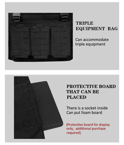 Tactical Plate Carrier Quick Release Fast Adjust Cummerbund Laser Cut Vest with Magazine Pouch MOLLE Lightweight Hunting Gear