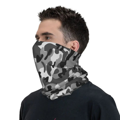 Custom Flecktarn Camo Bandana Neck Gaiter Windproof Face Scarf Cover Men Women Woodland Camouflage Headwear Tube Balaclava