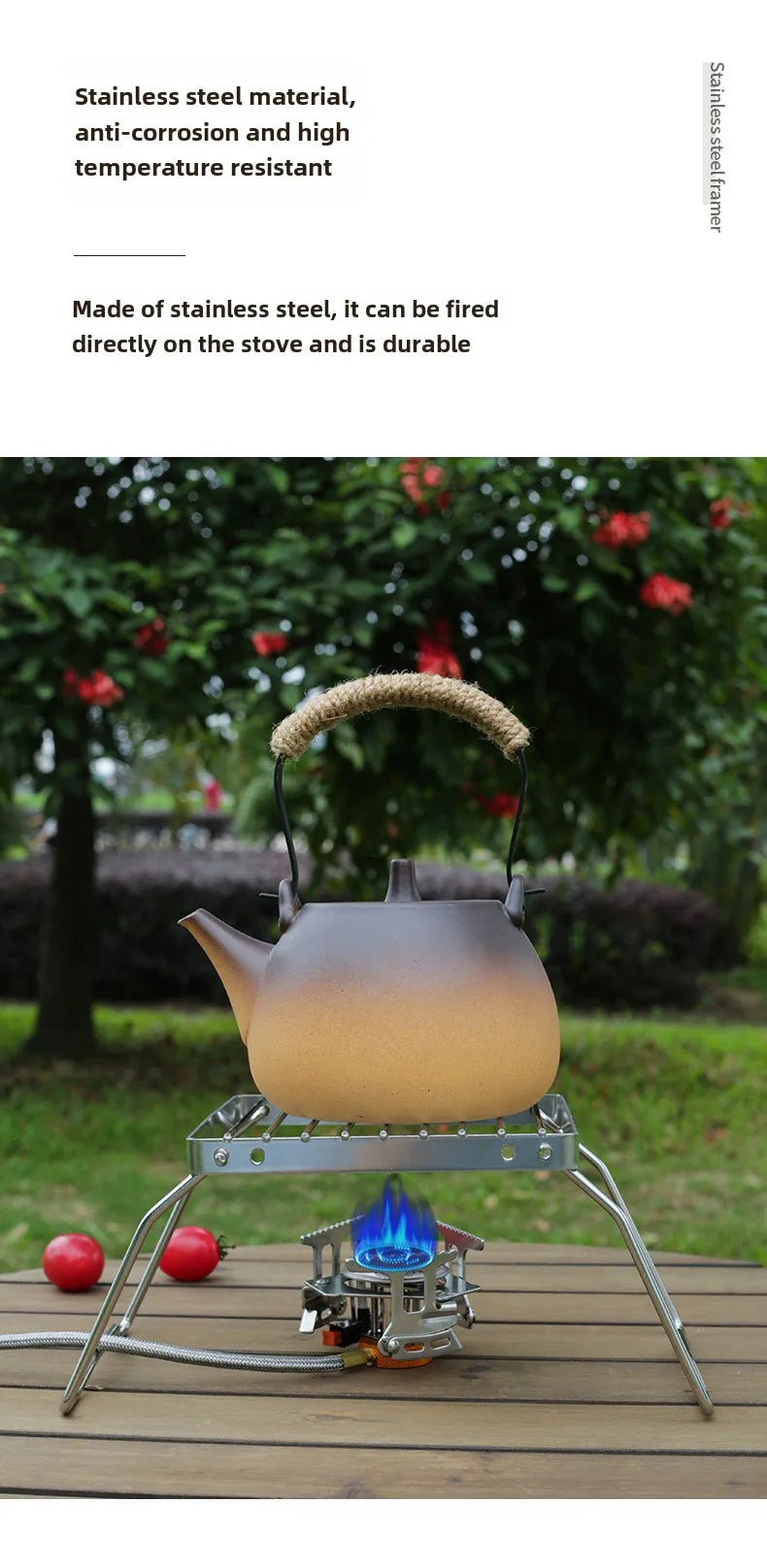 Folding Campfire Grill Stainless Steel Portable Multifunctional High Temperature Corrosion Resistance Outdoor Camping