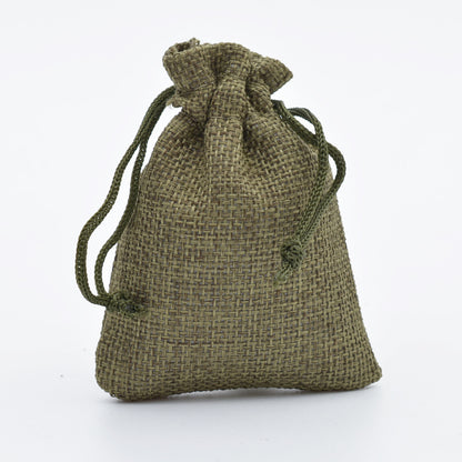 5pcs Multisize Jute Burlap Linen Drawstring Bag Christmas Halloween Gift Bags Wedding Birthday Party Candy Chocolate Packing Bag