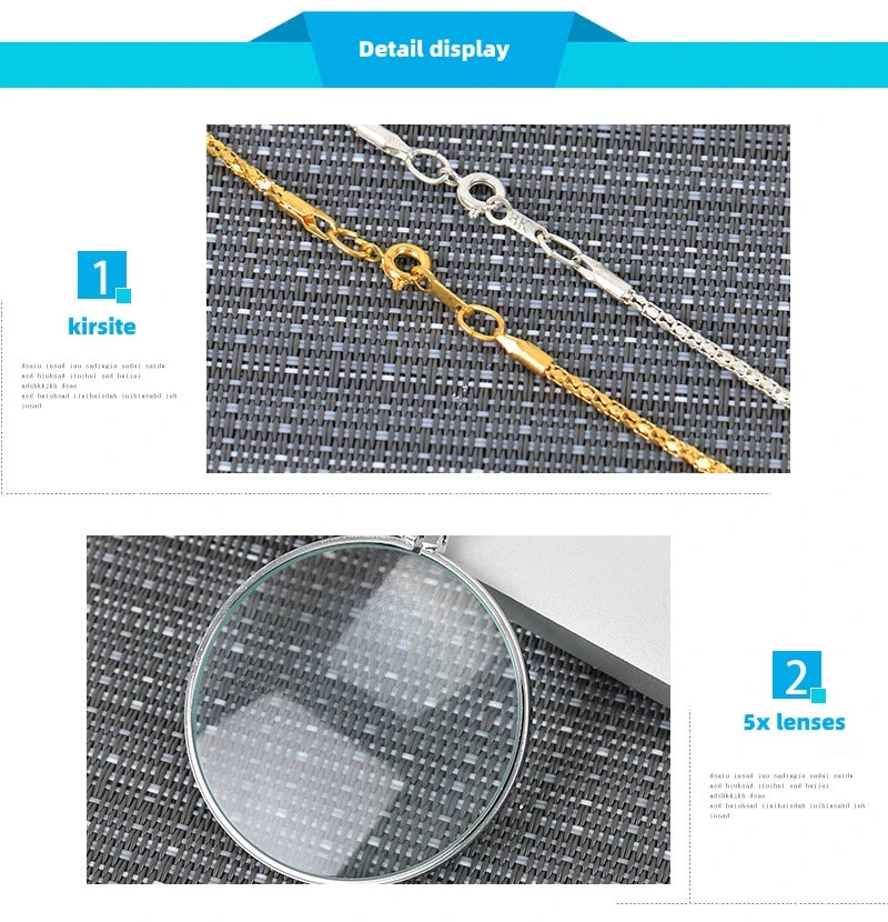 Magnifying Glass Reading Glasses Pendant Jewelry Optical Magnifier with Chain Necklace Neckglasses Portable Monocle Dropshipping