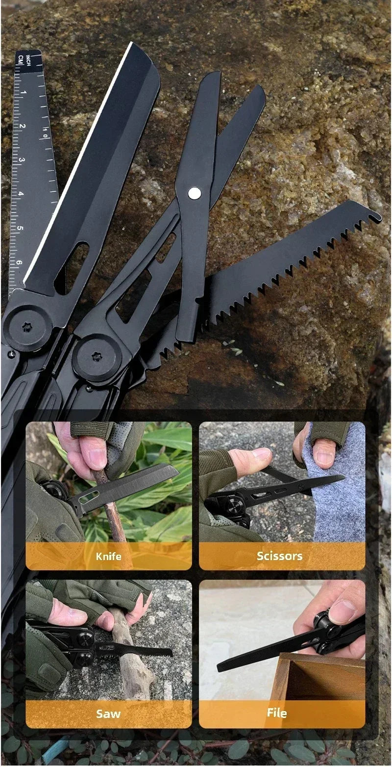 Multitool  18-in-1 EDC Pocket Knife Set with Wire Stripper, Pliers, and Pocket Clip, Gifts for Men, Stainless Steel Scissors