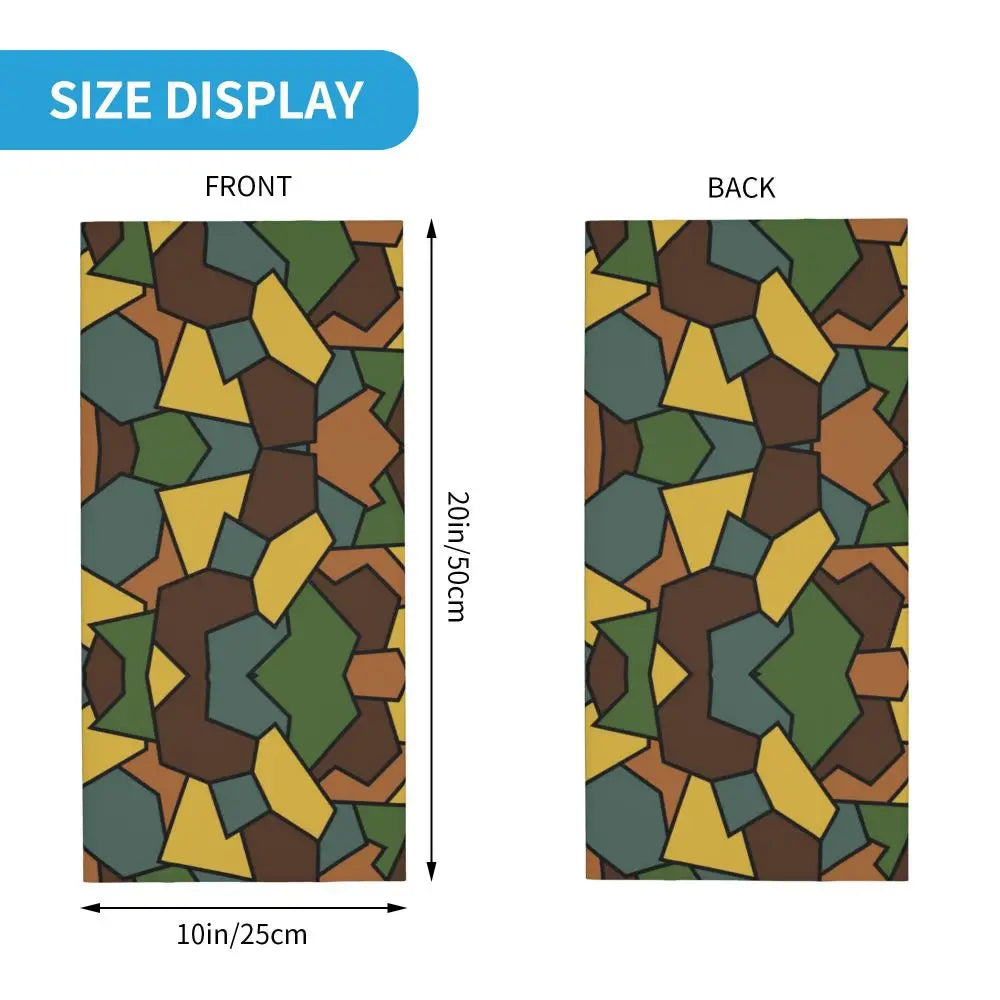 Custom Flecktarn Camo Bandana Neck Gaiter Windproof Face Scarf Cover Men Women Woodland Camouflage Headwear Tube Balaclava