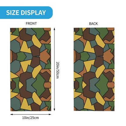 Custom Flecktarn Camo Bandana Neck Gaiter Windproof Face Scarf Cover Men Women Woodland Camouflage Headwear Tube Balaclava