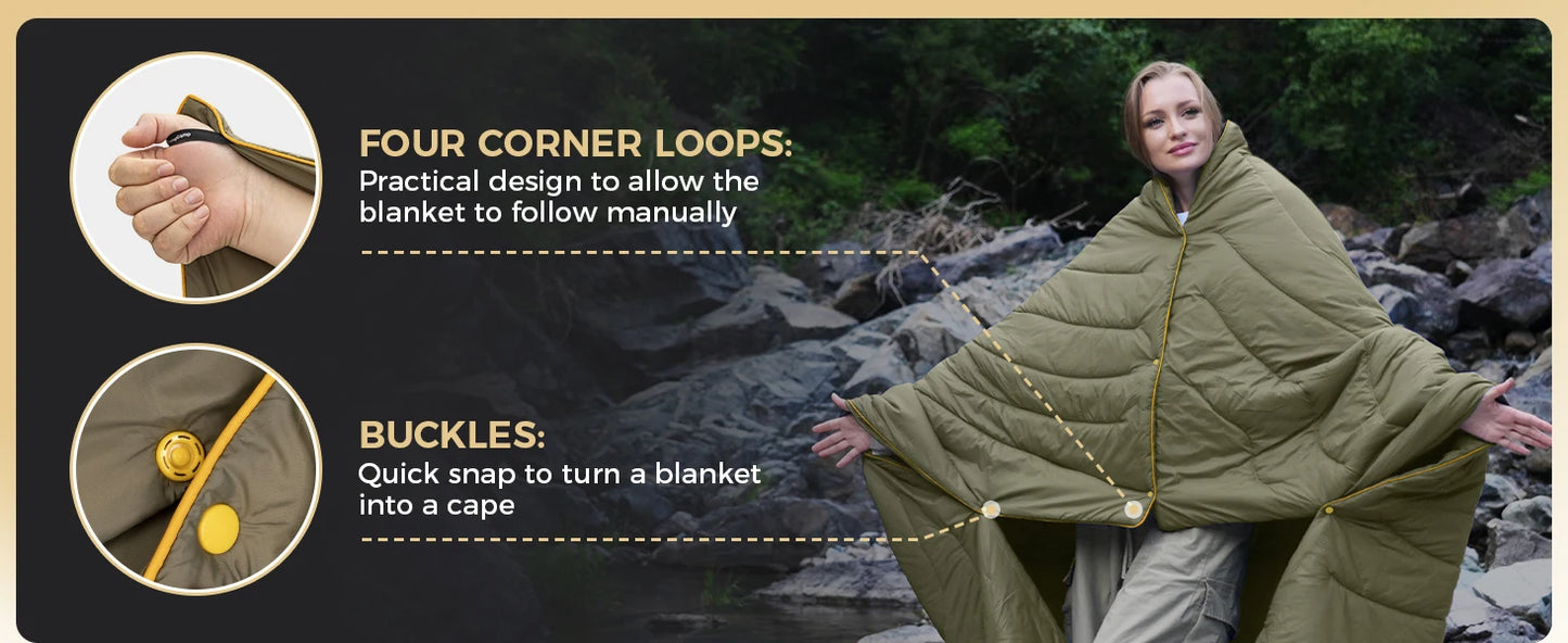 KingCamp Outdoor Camping Blanket, Lightweight Puffy Blanket, Camping Quilt For Cold Weather, Adventure, Sleeping, Backpacking