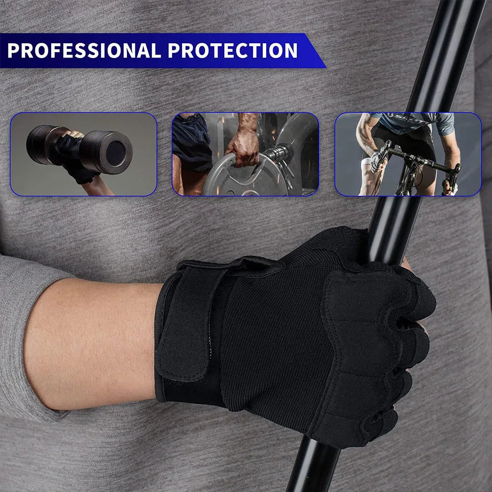 Fingerless Tactical Gloves Knuckle Protective Breathable Outdoor Camping Gloves for Shooting Hunting Motorcycling Climbing
