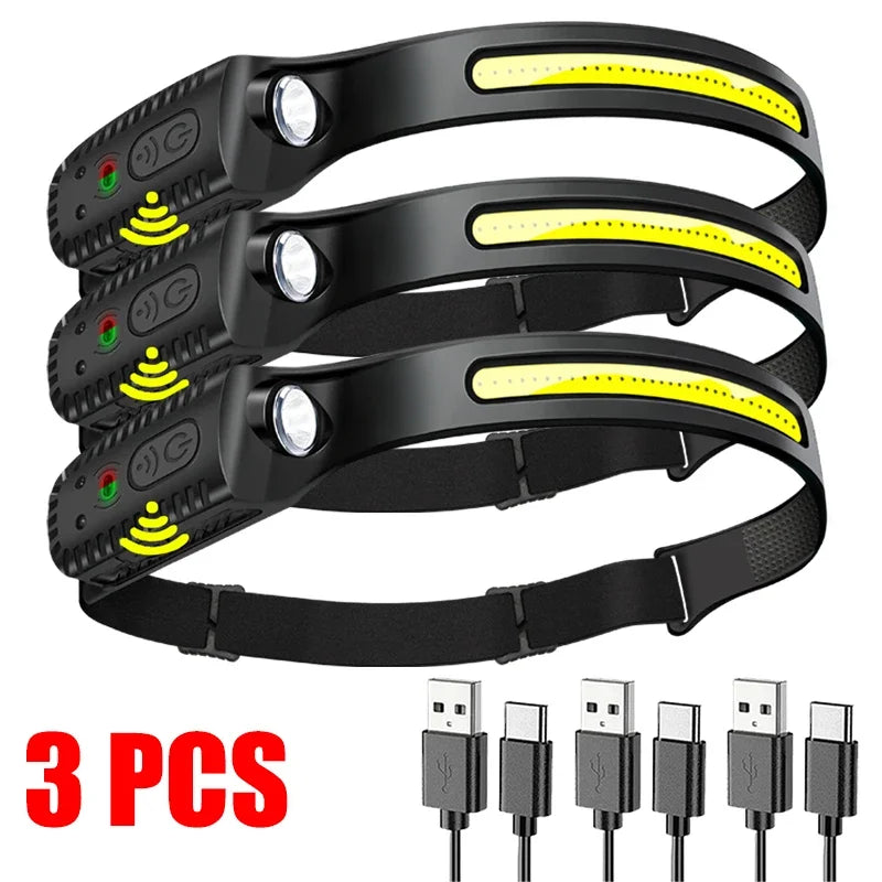 USB Rechargeable LED Sensor Headlamp