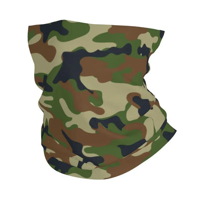 Custom Flecktarn Camo Bandana Neck Gaiter Windproof Face Scarf Cover Men Women Woodland Camouflage Headwear Tube Balaclava