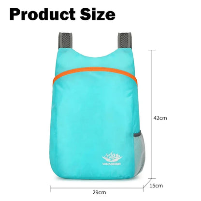 New Foldable Fitness Bag Lightweight Outdoor Cover Waterproof Wide Shoulder Strap Nylon Fabric Multi Color Backpack