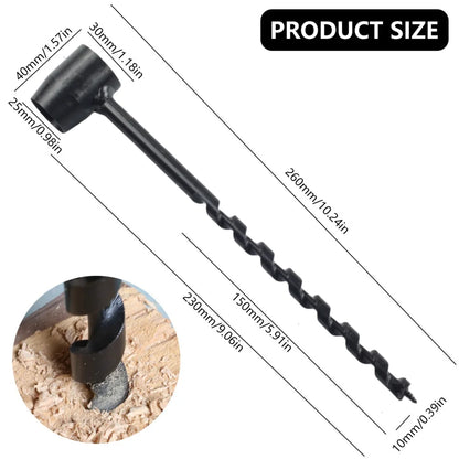 Bushcraft Outdoor Survival Hand Drill Carbon Steel Manual Auger Manual Survival Drill Self-Tapping Wood Punching Tool
