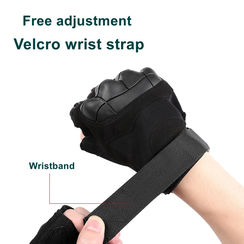Mountaineering Outdoor Tactical Fingerless Gloves Hard Knuckle Paintball Airsoft Hunting Combat Riding Hiking Half Finger Glove