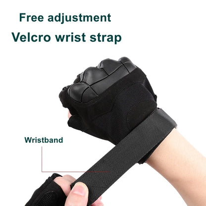 Mountaineering Outdoor Tactical Fingerless Gloves Hard Knuckle Paintball Airsoft Hunting Combat Riding Hiking Half Finger Glove