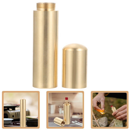 1pc Outdoor Metal Match Container Camping Survival Tin Watertight Portable Matches Storage Box Emergency Fire Starter Case For