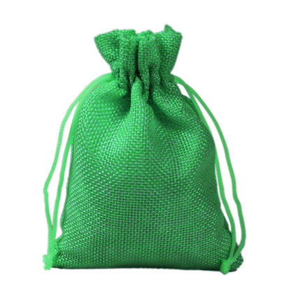 5pcs Multisize Jute Burlap Linen Drawstring Bag Christmas Halloween Gift Bags Wedding Birthday Party Candy Chocolate Packing Bag