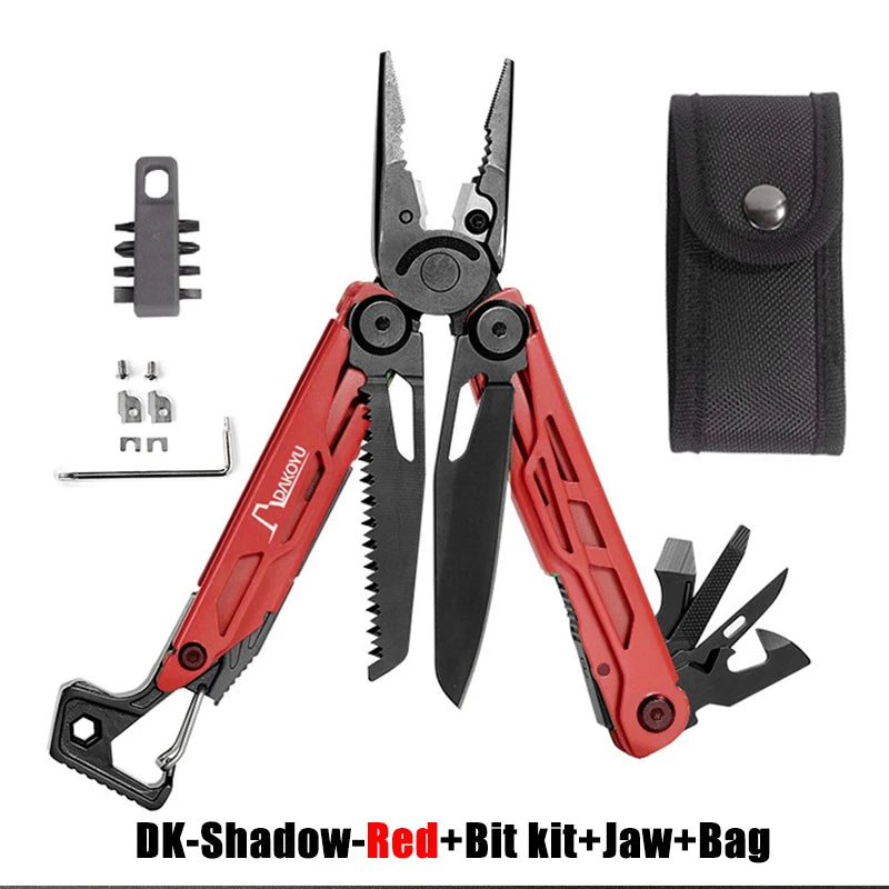 DAKOYU DKShadow Multitool Camping Pliers with Emergency Whistle -8 Color Compact Outdoor Tool, Suitable for Hiking and Camping
