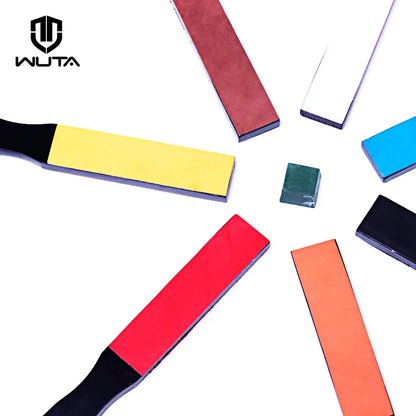 WUTA 1 Piece Leather Knife Sharpener Sharpening Strop Tool Black Wood Razor Polishing Board Fine Grinding with Polish Compound